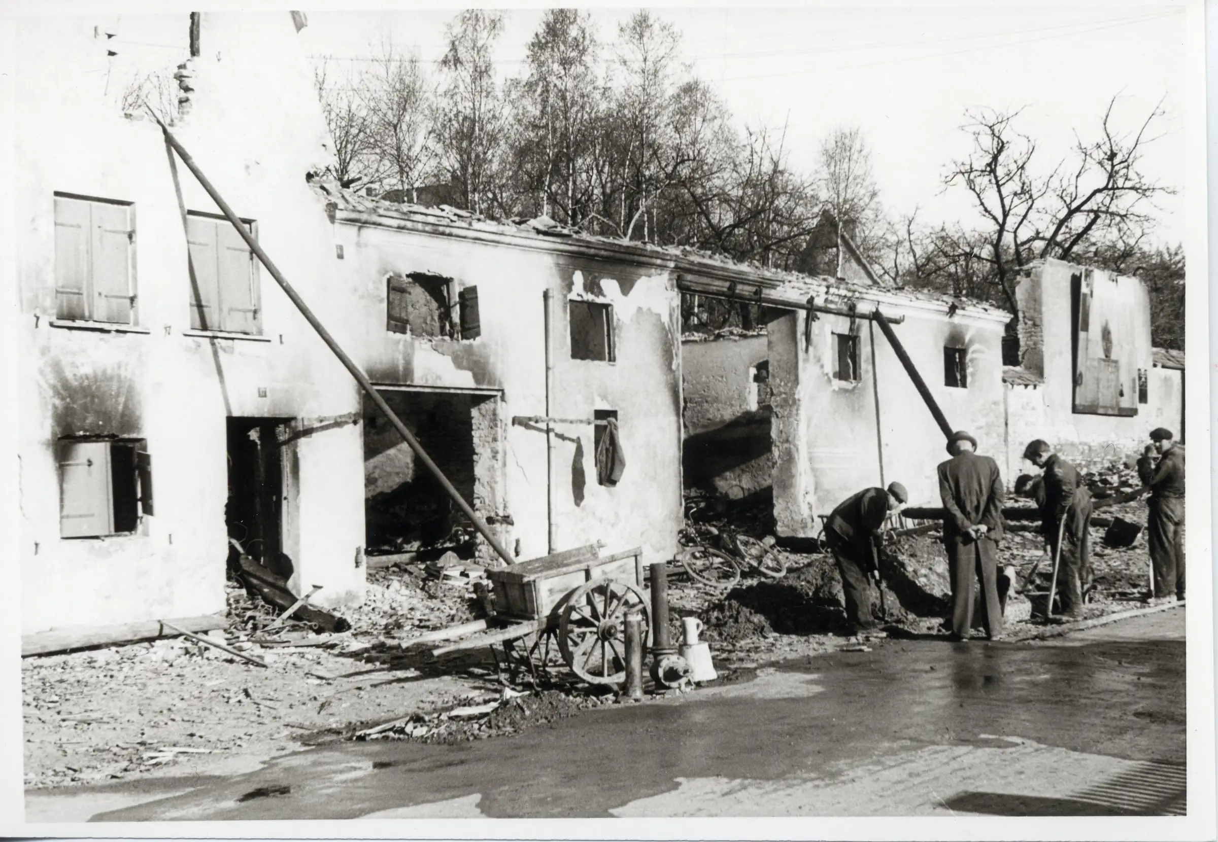 Zerstörtes Brauereigebäude nach dem Krieg